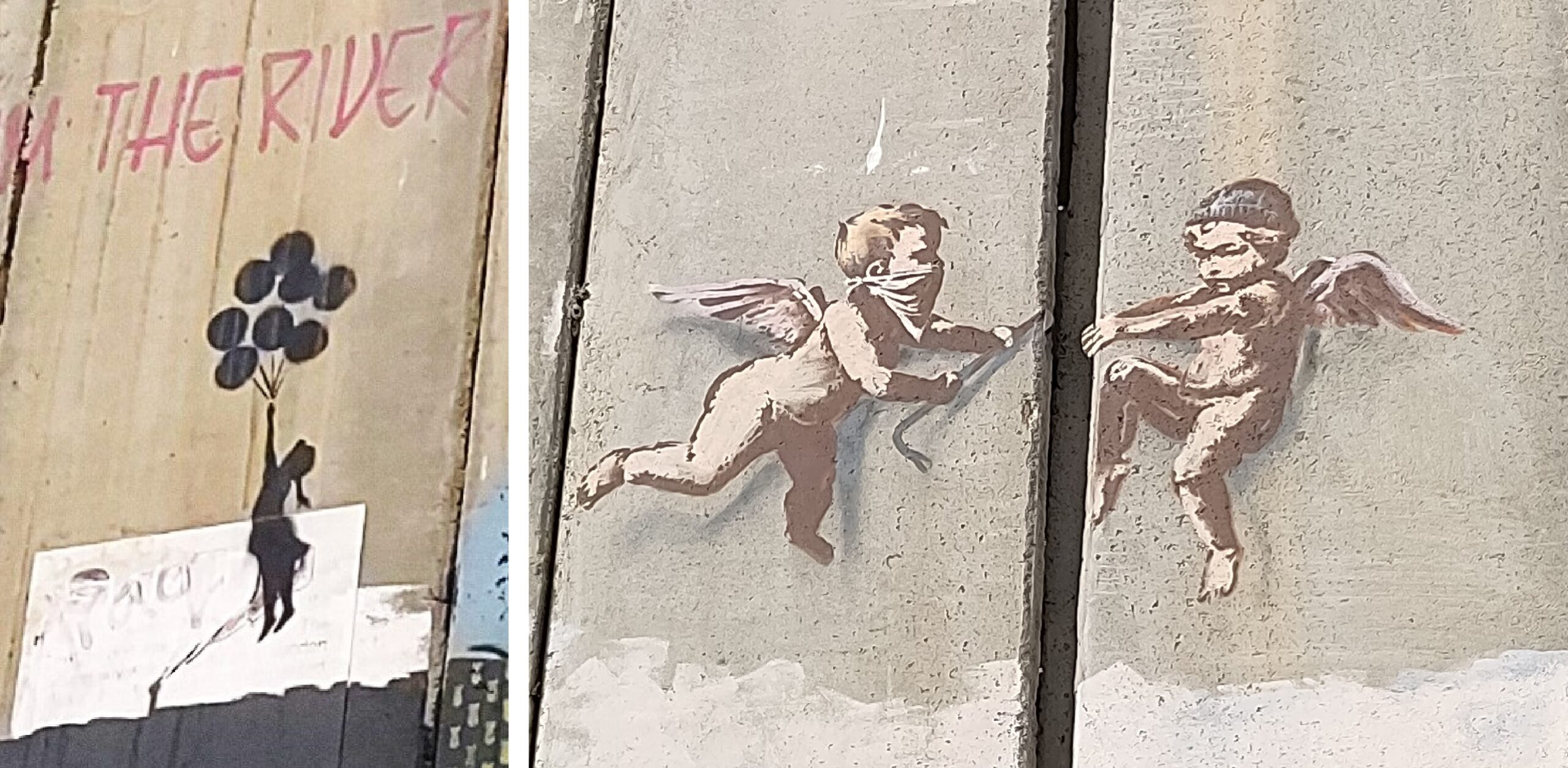 Bethlehem: Träumen, mit Luftballons über die Trennmauer zu fliegen - Beten, dass Engel Durchgänge in die Mauer öffnen